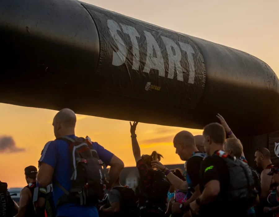 Participants running under start arch